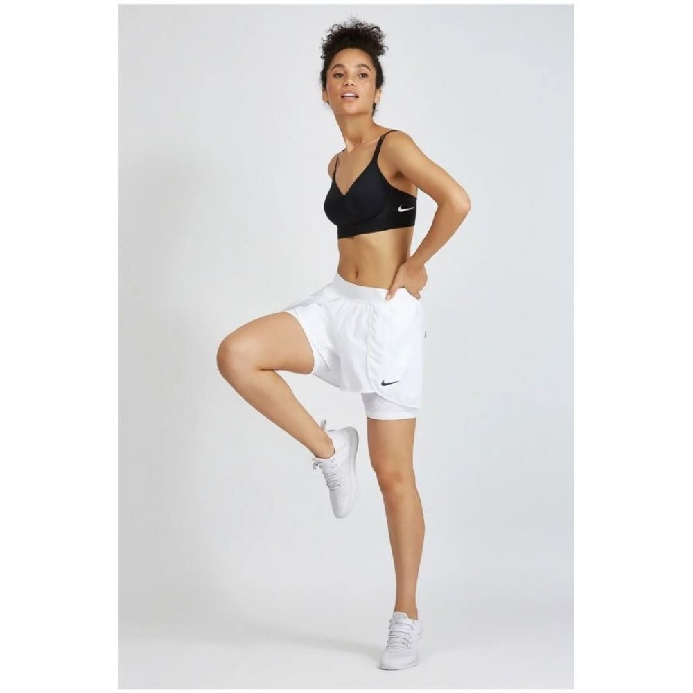 Nike Dri-Fit Flex Bliss 2 Training Shorts Women Medium White Hidden Pocket